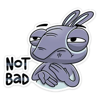 👏 02364c58 Not Bad cartoon, rabbit, meme, sticker, funny, expression, not bad telegram sticker
