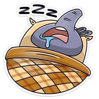 😴 21e70c37 ZZZ sleep, sleeping, zzz, dream, nap, tired, basket, pillow telegram sticker