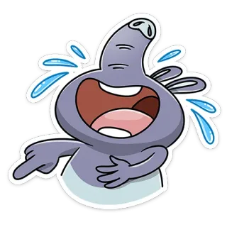 🤣 4fc503fd cartoon, laughing, character, pointing, humor, funny, expression telegram sticker