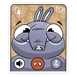 🤙 decb32ad cartoon, animal, elephant, rabbit, video call, funny, cute telegram sticker
