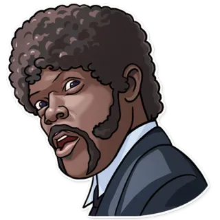 😲 2d8b9eed Jules Winnfield Pulp Fiction サミュエル・L・ジャクソン, パルプ・フィクション, ジュールス・ウィンフィールド, 映画キャラクター, ステッカー, 俳優 telegram sticker