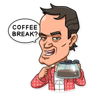 ☕️ 3f88a14c COFFEE BREAK? coffee, break, coffee break, cartoon, drink, relaxation, fun telegram sticker