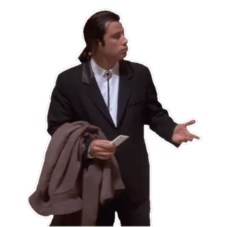 🤔 8cf2acaf Vincent Vega Pulp Fiction verwirrt, john travolta, film, pulp fiction whatsapp sticker
