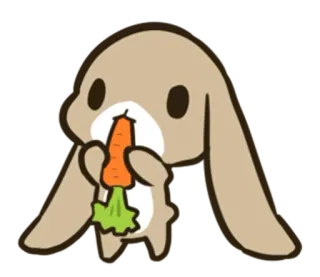 🥕 25ac52b5 うさぎ, ニンジン, かわいい, 動物, 食べ物 telegram sticker
