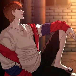 🛐 a46d2025 Anime, Karakter, Kasual, Duduk, Pria whatsapp sticker