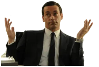 🤗 1ce1f7ff Don Draper Mad Men Mann, Anzug, Achselzucken, Verwirrung, Geschäftsmann, Fernseher telegram sticker