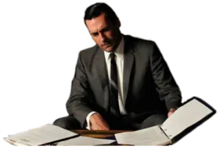 🤨 3319612b Don Draper Mad Men Mann, Anzug, Werbung, Manager, Fernsehen, Figur telegram sticker