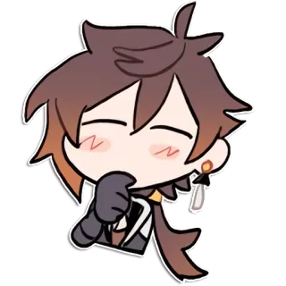 ☺️ 60c2afa5 Zhongli Genshin Impact zhongli, genshin impact, game, karakter, chibi, imut telegram sticker