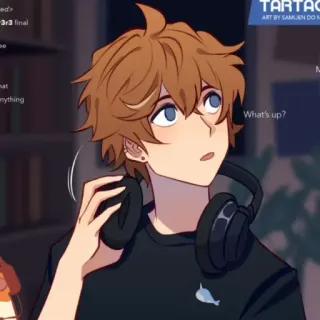 🍂 22669f01 Tartaglia Genshin Impact What's up? アニメ, 漫画, キャラクター, イッカク, ヘッドホン, 原神 telegram sticker