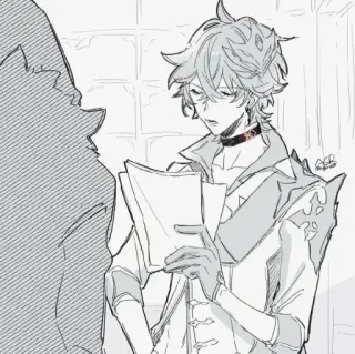 🍂 d2a377d7 Tartaglia Genshin Impact タルタリヤ, 原神, アニメ, ゲーム, キャラクター telegram sticker