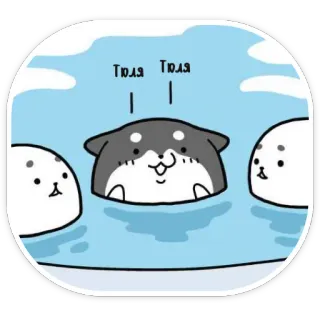 😊 2314c0b3 Тюля Тюля foca, animal, fofo, desenho animado, água whatsapp sticker