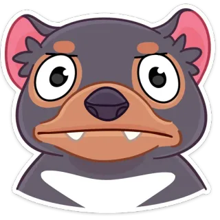 🥺 255f6f79 タスマニアデビル, 漫画, 動物, 哺乳類, オーストラリア, 可愛い telegram sticker