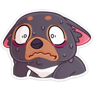 😓 b43c63d0 犬, 可愛い, ステッカー, 漫画, 動物, 疲れた, 心配, 不安 telegram sticker