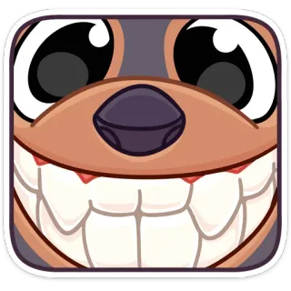 😁 bd1fdd29 犬, 漫画, 動物, 正方形, 面白い, 笑顔 telegram sticker