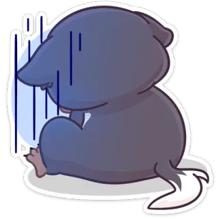 😔 e27c73e1 犬, 漫画, 悲しい, アニメ telegram sticker