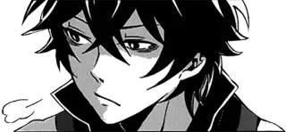 😒 20d62606 anime, manga, character, black and white telegram sticker