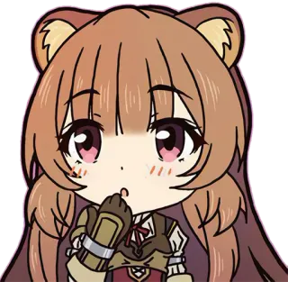 😟 26617d4a Raphtalia The Rising of the Shield Hero anime, cute, chibi, Raphtalia, The Rising of the Shield Hero, tanuki telegram sticker