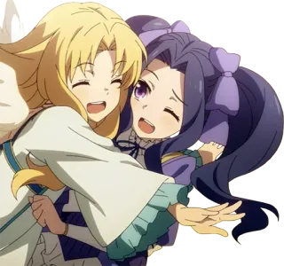 🤗 2ff41543 anime, hug, cartoon, friendship, smiling, cute telegram sticker