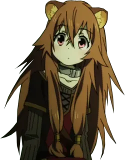 😕 40f99f39 Raphtalia The Rising of the Shield Hero anime, Raphtalia, Shield Hero, isekai, tanuki, cute telegram sticker