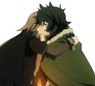 😧 4a7cf50d Naofumi Iwatani The Rising of the Shield Hero anime, hug, shield hero, character, fantasy telegram sticker
