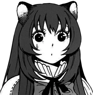 😰 aefc3ba0 Raphtalia The Rising of the Shield Hero anime, manga, fantasy, cute, girl, tanuki, ears telegram sticker