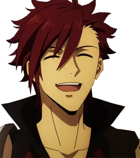 😂 dfb1996f anime, red hair, smiling telegram sticker