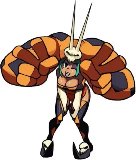 ✌️ 5cba44cf Squigly Skullgirls Videospiel, Anime-Stil, Skullgirls, Squigly, Kampfspiel, Charakter, Monster whatsapp sticker