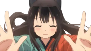 ✋ 6e4560b7 Ragazza anime, Segno di pace, Kawaii, Carino, Cartone animato telegram sticker