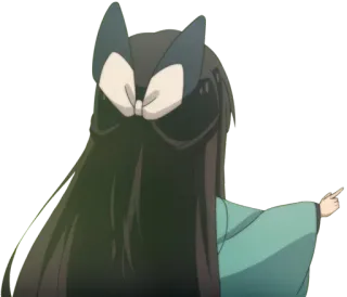 👆 c2600c2c Anime, Personaggio, Ragazza, Indicare, Nastro, Fiocco, Capelli lunghi telegram sticker