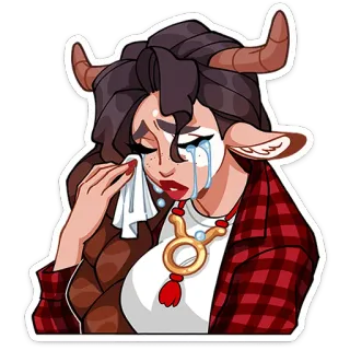 ⭐ 8c5d5fda телец, зодиак, гороскоп, плачущий, грустный, женщина, мультфильм, девушка telegram sticker