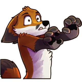 👐 375db45e fox, cartoon, animal, furry telegram sticker