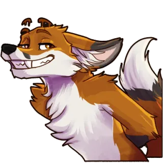 😈 853c70ce fox, anthropomorphic, animal, cartoon, furry telegram sticker