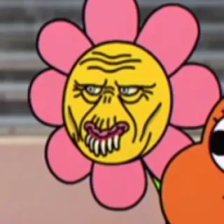 😒 905287bb цветок, мультфильм, смешной, лицо telegram sticker
