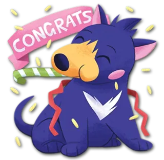 🎉 3d168aa6 CONGRATS สุนัข, ยินดีด้วย, การเฉลิมฉลอง, ปาร์ตี้, น่ารัก, สัตว์ telegram sticker