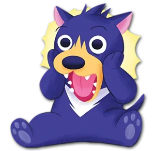 😱 b30c0a99 การ์ตูน, หมาป่า, น่ารัก, สัตว์ telegram sticker