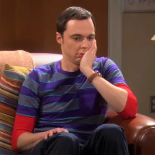 ☹️ 26abca6c Sheldon Cooper The Big Bang Theory Sheldon, Big Bang Theory, aburrido, Jim Parsons, sitcom telegram sticker
