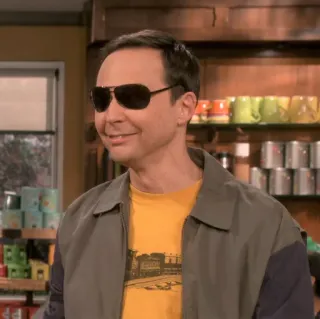 😎 39b2197c Sheldon Cooper The Big Bang Theory Sheldon, Jim Parsons, The Big Bang Theory, gafas de sol, serie de TV telegram sticker