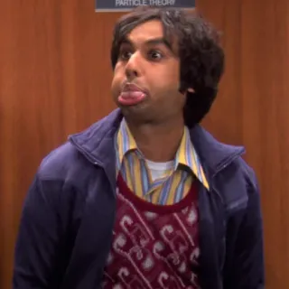 😝 4062f7e9 Raj Koothrappali The Big Bang Theory gracioso, comedia, serie de tv, indio telegram sticker