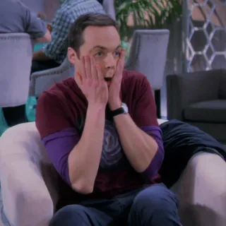 😱 5a5fb81f Sheldon Cooper The Big Bang Theory Sheldon, sorpresa, impactado, serie tv, reacción, gracioso, nerd, The Big Bang Theory telegram sticker