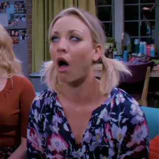 💦 9f18caf8 Penny The Big Bang Theory divertido, mujer, expresión facial, programa de tv, comedia telegram sticker