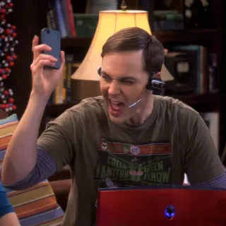 🤤 a28c81d0 Sheldon Cooper The Big Bang Theory Sheldon Cooper, The Big Bang Theory, enojado, emocionado, serie de TV telegram sticker