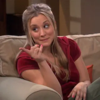 👍 ae7638db Penny The Big Bang Theory mujer, rubia, actriz, sitcom, serie de TV telegram sticker