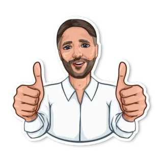 👍 b77c5451 いいね, 承認, ポジティブ, 男, 漫画, ステッカー telegram sticker