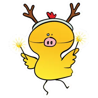 🐽 3f629762 pato, astas, bengala, dibujo animado, animal, mono telegram sticker