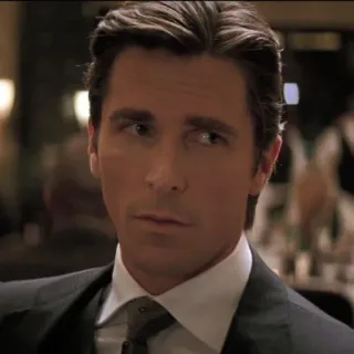 🦇 1feabe4d Patrick Bateman American Psycho film, american psycho, christian bale, uomo d'affari, personaggio telegram sticker