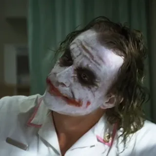 🦇 2412bd37 Joker The Dark Knight villain, DC Comics, clown, criminale, Batman telegram sticker