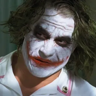 🦇 26d1f9f2 The Joker The Dark Knight cattivo, clown, criminale, fumetto, film telegram sticker
