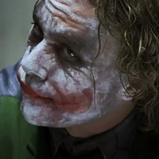 🦇 6d462fcd Joker The Dark Knight cattivo, criminale, batman, pagliaccio, trucco, caos telegram sticker