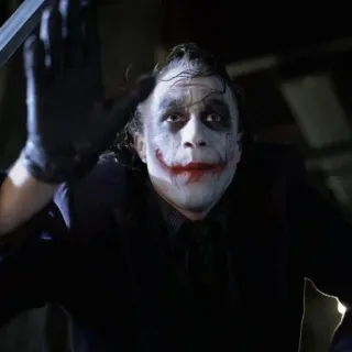 🦇 82cc9147 Joker The Dark Knight cattivo, pagliaccio, trucco, malvagio, criminale telegram sticker