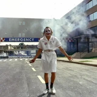 🦇 96f6157c Joker The Dark Knight film, cattivo, ospedale, esplosione, caos telegram sticker